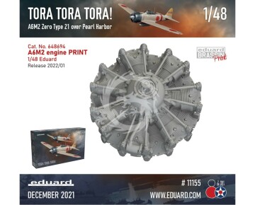 Blaszka fototrawiona A6M2 engine Eduard 648694 skala 1/48