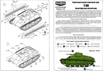  Soviet anti-aircraft tank T-90 Mikromir MM48-008 skala 1/48