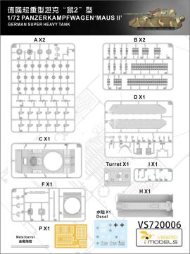 Panzerkampfwagen Maus II German super heavy tank Vespid Models VS720006 skala 1/72