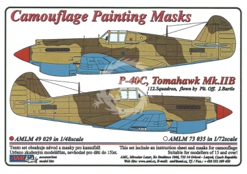 P-40C, Tomhawk Mk.IIb Maski do kamuflażu  AMLM 49029  skala 1/48