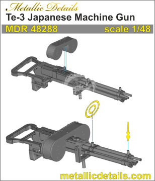 Te-3 Japanese Machine Gun - Metallic Details  MDR48288 skala 1/48