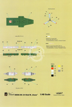 Mi-24 Hind W Polish Army 739/741 malowanie okazjonalne 2018 HUSAR  - Vinci 48006 skala 1/48