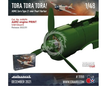 Blaszka fototrawiona A6M2 engine Eduard 648694 skala 1/48