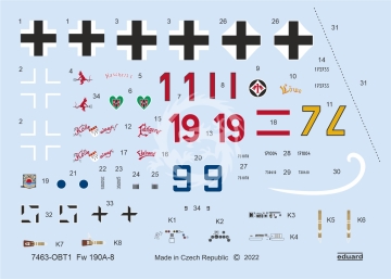 Model plastikowy Fw 190A-8 standard wings Weekend Edition Eduard 7463 skala 1/72