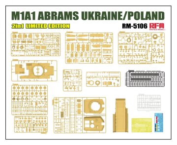 PREORDER - M1A1 Abrams Ukraine/Poland 2in1 Limited Edition Rye Field Model RFM5106 skala 1/35