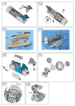 E-2C Hawkeye. Landing gears and bays (Italeri, Kinetic) Metalic Details MDR48225 skala 1/48