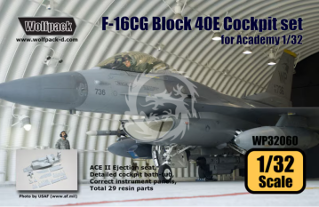 F-16CG Block 40E Falcon Cockpit Set for Academy - Wolfpack WP32060 skala 1/32