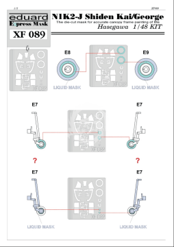 N1K2-J Shiden Kai/Gearge For Hasegawa kit - Eduard XF- 089 skala 1/48