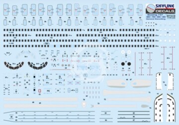 Boeing B737-600 --> -900 General Stencilling+ Photo-Etch parts Skyline Decals - SKY144-58 skala 1/144