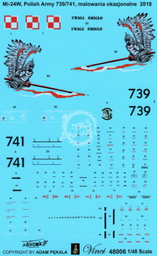 Mi-24 Hind W Polish Army 739/741 malowanie okazjonalne 2018 HUSAR  - Vinci 48006 skala 1/48