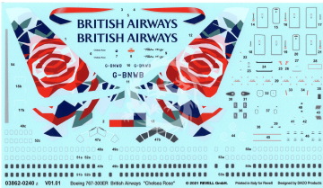 Boeing 767-300ER British Airways Chelsea Rose Revell 03862 skala 1/144