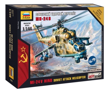 Model plastikowy MI-24 V SOVIET ATTACK HELICOPTER Zvezda 7403 skala 1/144