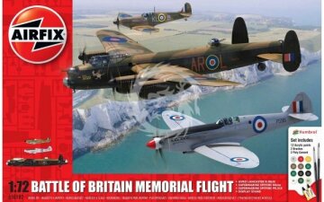 3 modele + farby, pędzle i kleje - Battle of Britain Memorial Flight Airfix A50182 skala 1/72