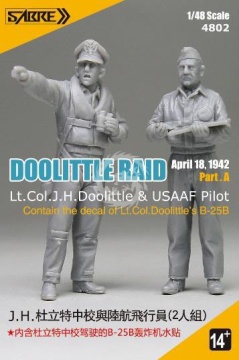Doolittle Raid April 18, 1942 Part.A Lt.Col.J.H.Doolittle & USAAF Pilot Sabre Model 4802 skala 1/48