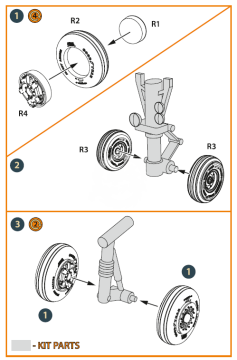  EMB-145 Wheel Set (For A-Model Kit Clear Prop CPA72123 skala 1/72