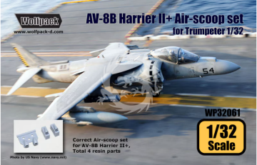 AV-8B Harrier II+ Correct Airscoop Set for Trumpeter - Wolfpack WP32061 skala 1/32