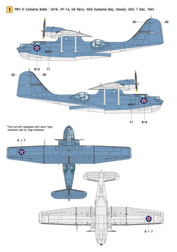 Zestaw kalkomanii PBY Catalina Part.1 - Pacific Theater (PBY-5/5A), Wolfpack WD48007 skala 1/48