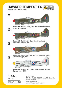 Model plastikowy Hawker Tempest F.6 ‘Middle East Operations’ Mark I MKM144138 1/144