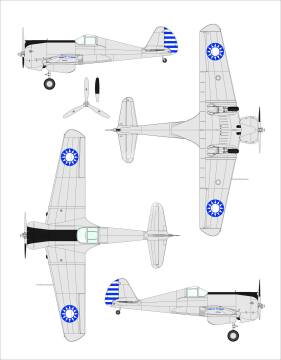 Model plastikowy Curtiss-Wright CW-21A Dora Wings DW48049 skala 1/48