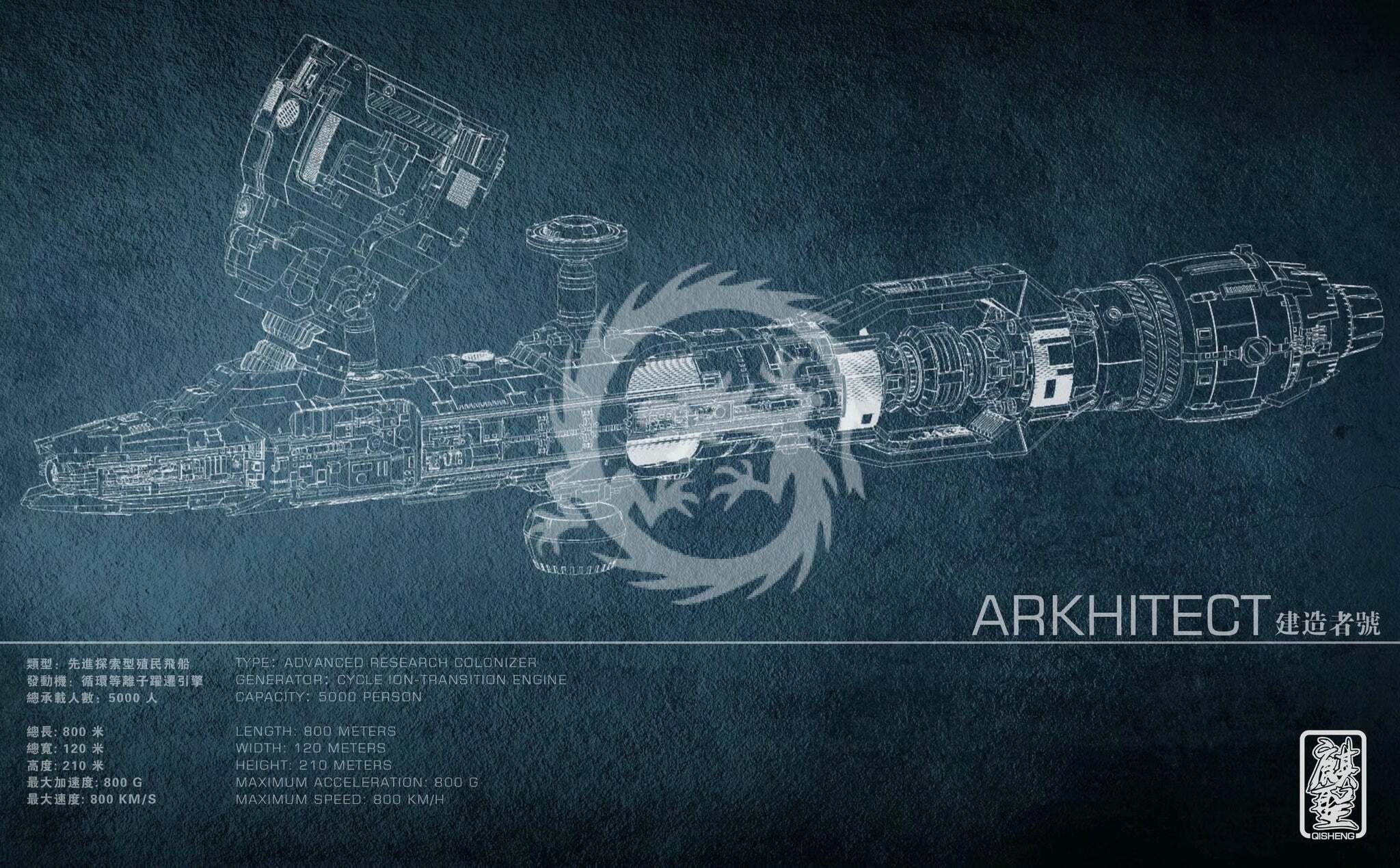 Arkhitect Spaceship Advanced Research Colonizer (Iwata Exclusive Ver.)  1/3000