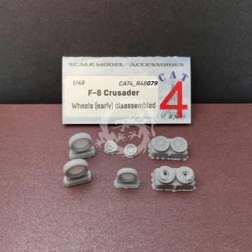 F-8 Crusader Wheels (early) disassembled Aircraft accessories CAT4 R48079 skala 1/48