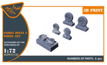 NA ZAMÓWIENIE - Fairey Delta 2 Wheel Set (For Dora Wings Kit) Clear Prop CPA72133 skala 1/72