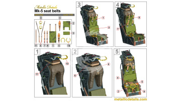 NA ZAMÓWIENIE - Martin-Baker Mk.5 Ejection Seats - Metallic Details MDR72120 skala 1/72