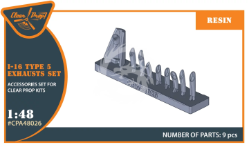 Częsci drukowane 3D - I-16 type 5 resin exhausts Clear Prop CPA48026 skala 1/48