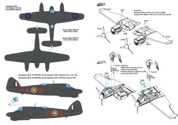 Zestaw do konwersji wczesnego Beaufighter Mk.II - Beaufighter Mk.II Early Type Conversion set CMK 7489 skala 1/72