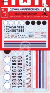Zestaw kalkomanii - Road Racing Graphics Decals - AMT MKA023 skala 1/25