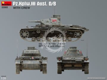  Pz.Kpfw.III Ausf. D/B with Crew - MiniArt 53085 skala 1/32
