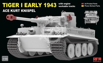 Przedsprzedaż - Tiger I Early 1943 Ace Kurt Knispel with engine, workable tracks - Rye Field Model RM-5168 skala 1:35