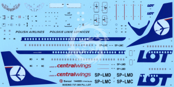 Boeing 737-300 LOT i Centralwings SP-LMD - Banzai 144009 skala 1/144