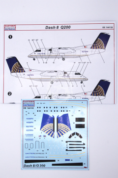 Bombardier Dash 8 Q200  United Experss / Continental Eastern Express EE144132 w 1/144