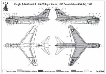 Kalkomania dla A-7A Corsair II Cat4 D48004 skala 1/48