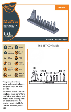 Częsci fototrawione - I-16 type 5 resin exhausts Clear Prop CPA48026 skala 1/48