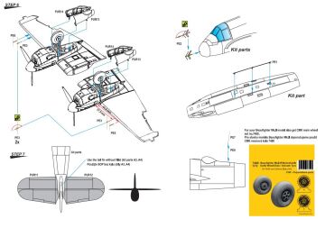 Zestaw do konwersji wczesnego Beaufighter Mk.II - Beaufighter Mk.II Early Type Conversion set CMK 7489 skala 1/72