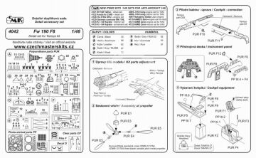 Fw-190 F8 zestaw detali TAM - CMK K4042  skala 1/48