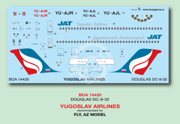 Douglas DC-9-32 - Jugoslovenski Aerotransport YU-AJM - decal BOA14435