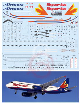 Airbus A320 Skyservice Airlines AN0220121 kalkomania Skyline Models SKY144-62 skala 1/144