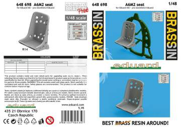 Elementy dodatkowe A6M2 seat PRINT for Eduard Eduard 648698 skala 1/48