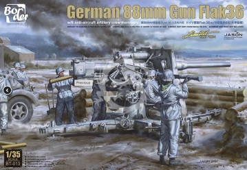 PRZEDSRZEDAZ - German 88mm Gun Flak 36 w/ 6 Crew Members - Border Model BT-013  skala 1/35