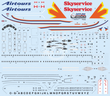 Airbus A320 Skyservice Airlines AN0220121 kalkomania Skyline Models SKY144-62 skala 1/144