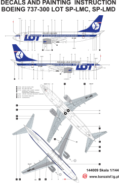 Boeing 737-300 LOT i Centralwings SP-LMD - Banzai 144009 skala 1/144