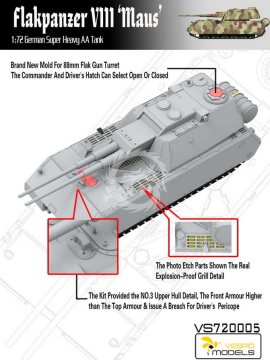 Flakpanzer VIII Maus German super heavy AA tank Vespid Models VS720005 skala 1/72