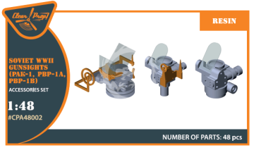 Zestaw Soviet WWII gun sights (PAK-1, PBP-1A, PBP-1B), Clear Prop Models Clear Prop CPA48002 skala 1/48