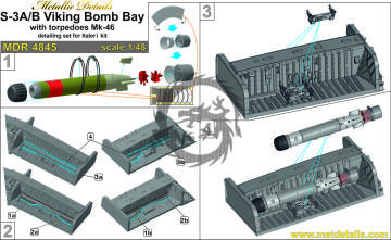 S-3A/B Viking - Bomb Bay Metallic Details MDR4845 skala 1/48