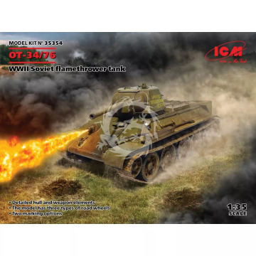 PROMOCYJNA CENA - T-34 OT-34/76, WWII Soviet flamethrower tank ICM 35354 skala 1/35