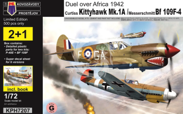 Curtiss Kittyhawk Mk.1A / Messerschmitt Bf 109F-4 - Kovozavody Prostejov KPH7207 skala 1/72 