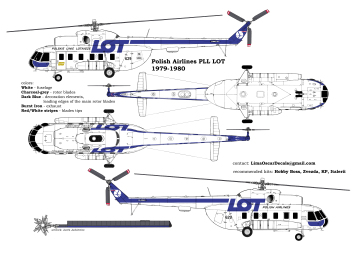 Kalkomania do Mil Mi-8S PLL LOT/36 SPLT, Lima Oscar Decals, LD72-001 skala 1/72